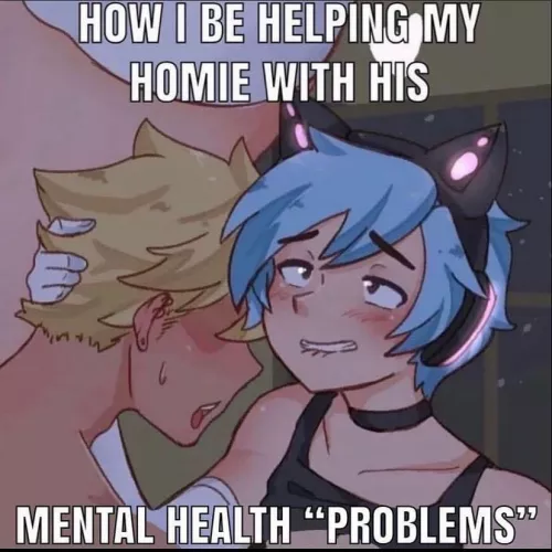 LF Color Source, how i be helping my homie with his mental health “problems”, blue hair white gloves black headset blonde hair