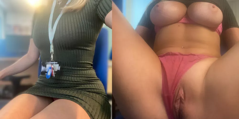 I wonder what my boss would do if he walked in on me like this..