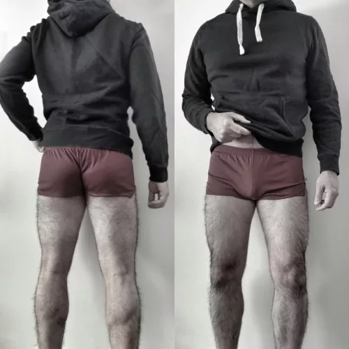 Shorts with the right undies (45). Let's go jogging.