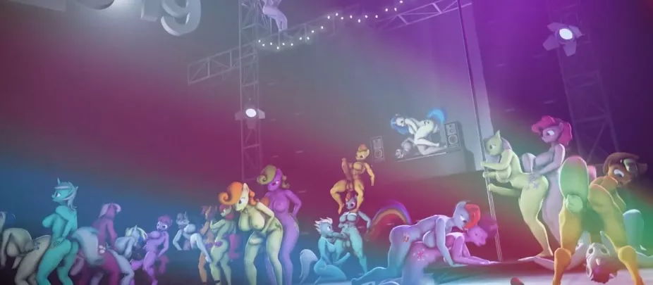 Orgy in the club