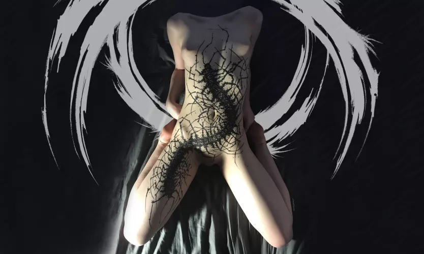 Real centidepe bodypaint and digital background by ArtofDecay