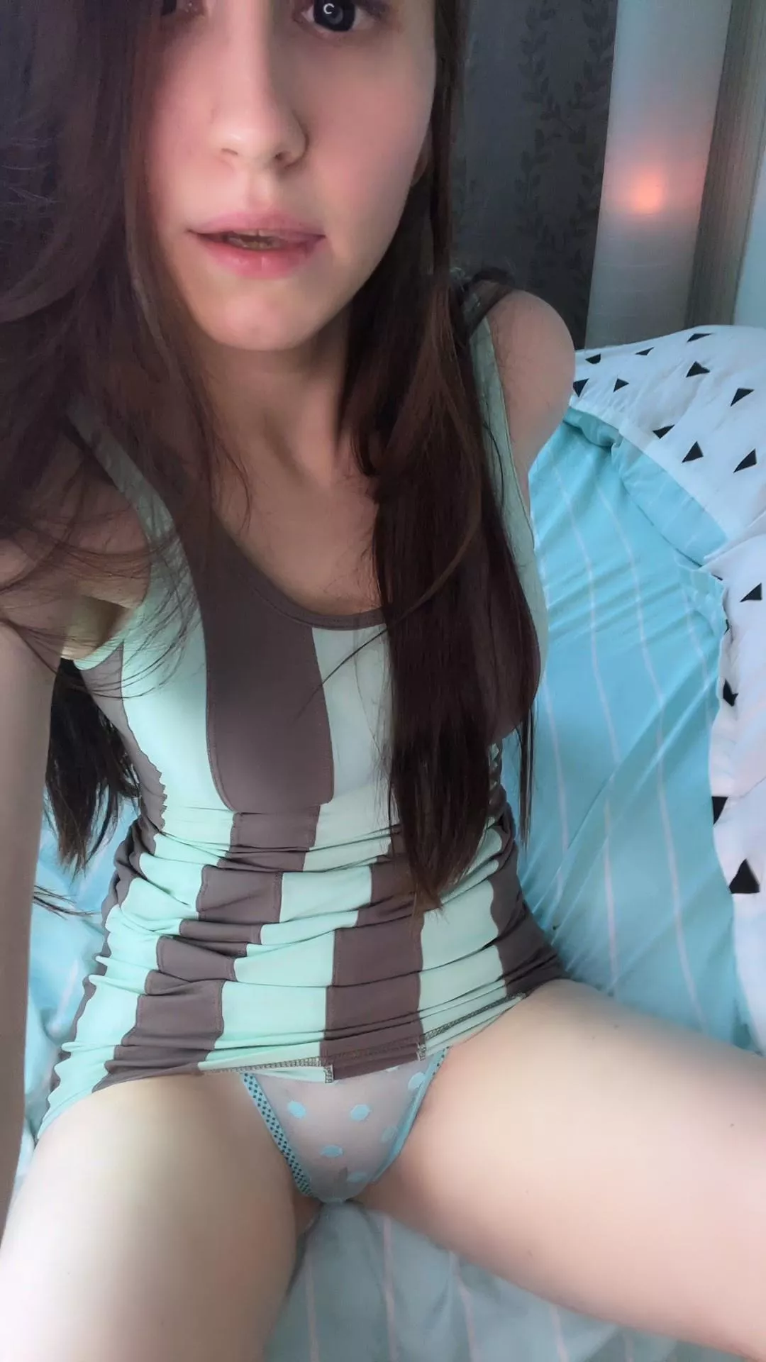 Transparent blue upskirt