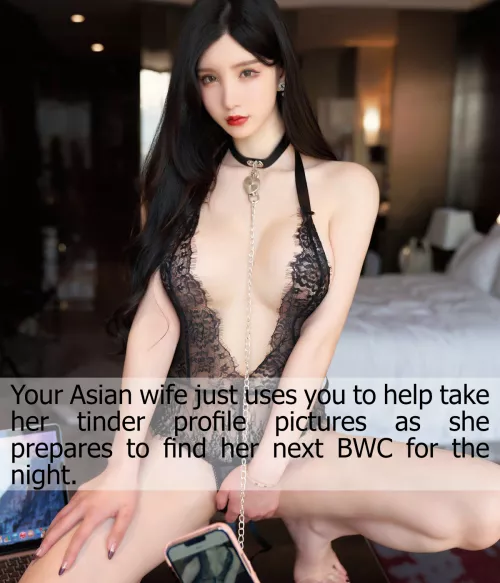 Asian husbands are there to help take Tinder profile pictures for their Asian wives to find bwc