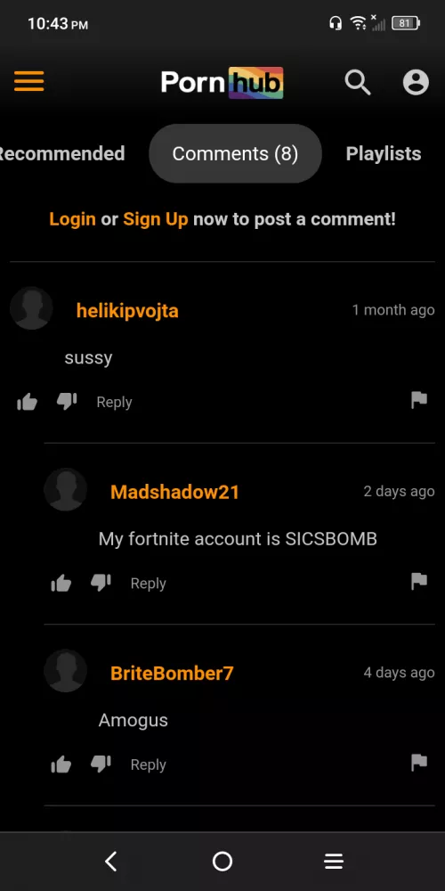 I go to pornhub to jerk off and laugh at funny comments. Wtf is this? Really this is what we're doing now?