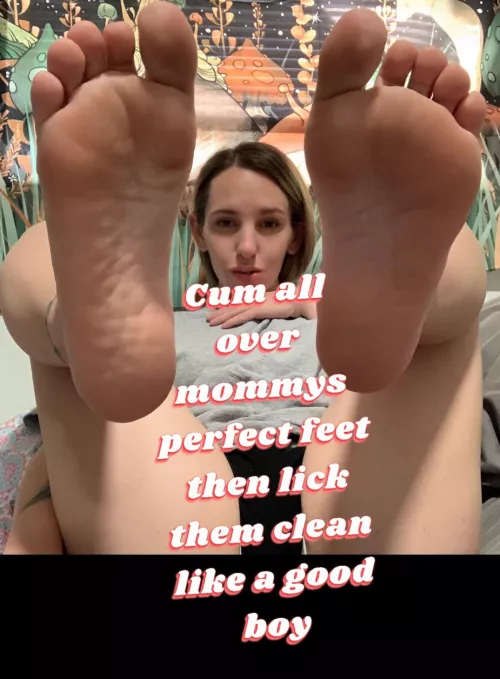 lick them up nice and good, I know you can do it🥰don’t miss a spot of that cum baby!