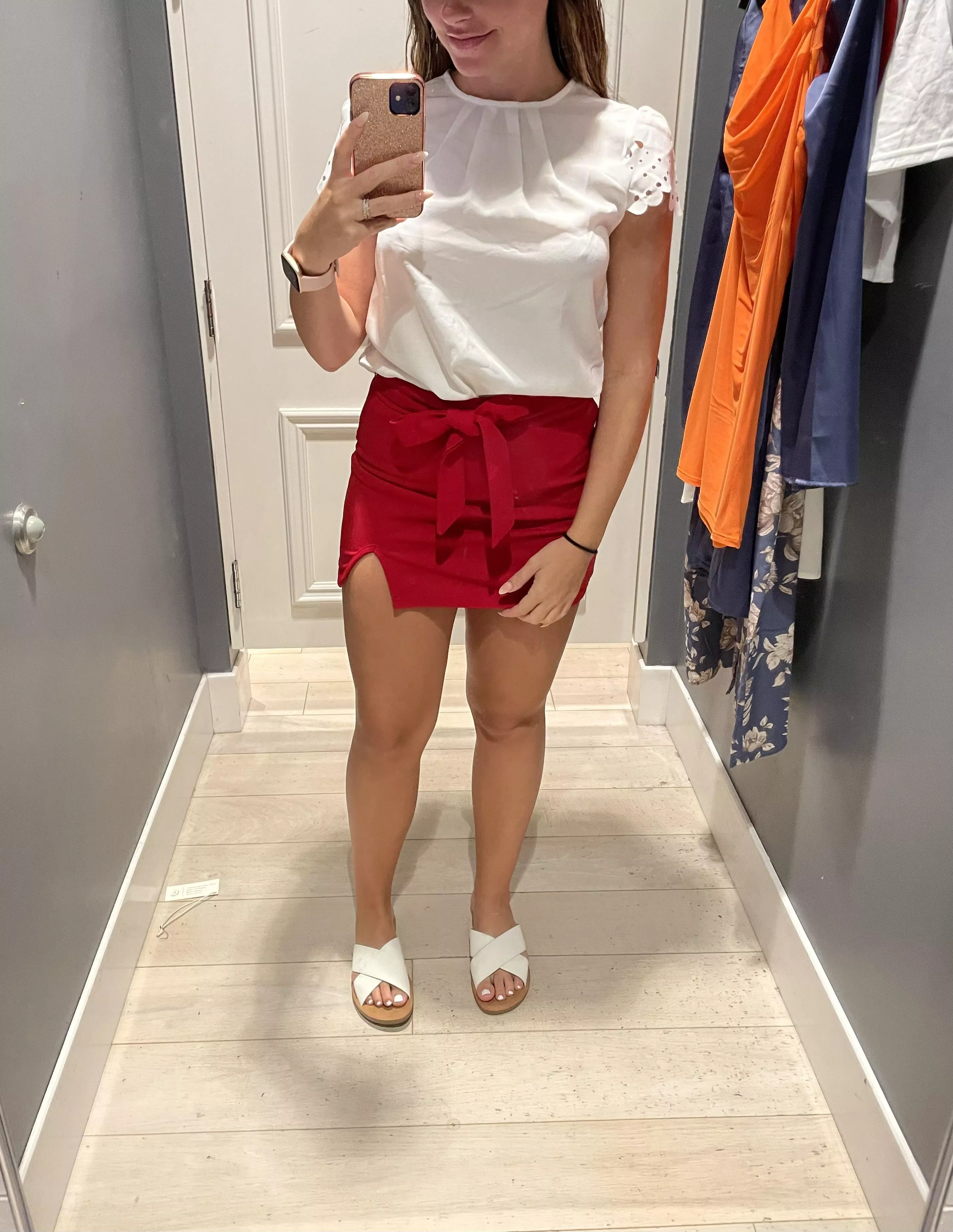 This is actually the outfit I was wearing through the mall. Didn’t realize you can see my nipples so well 😬
