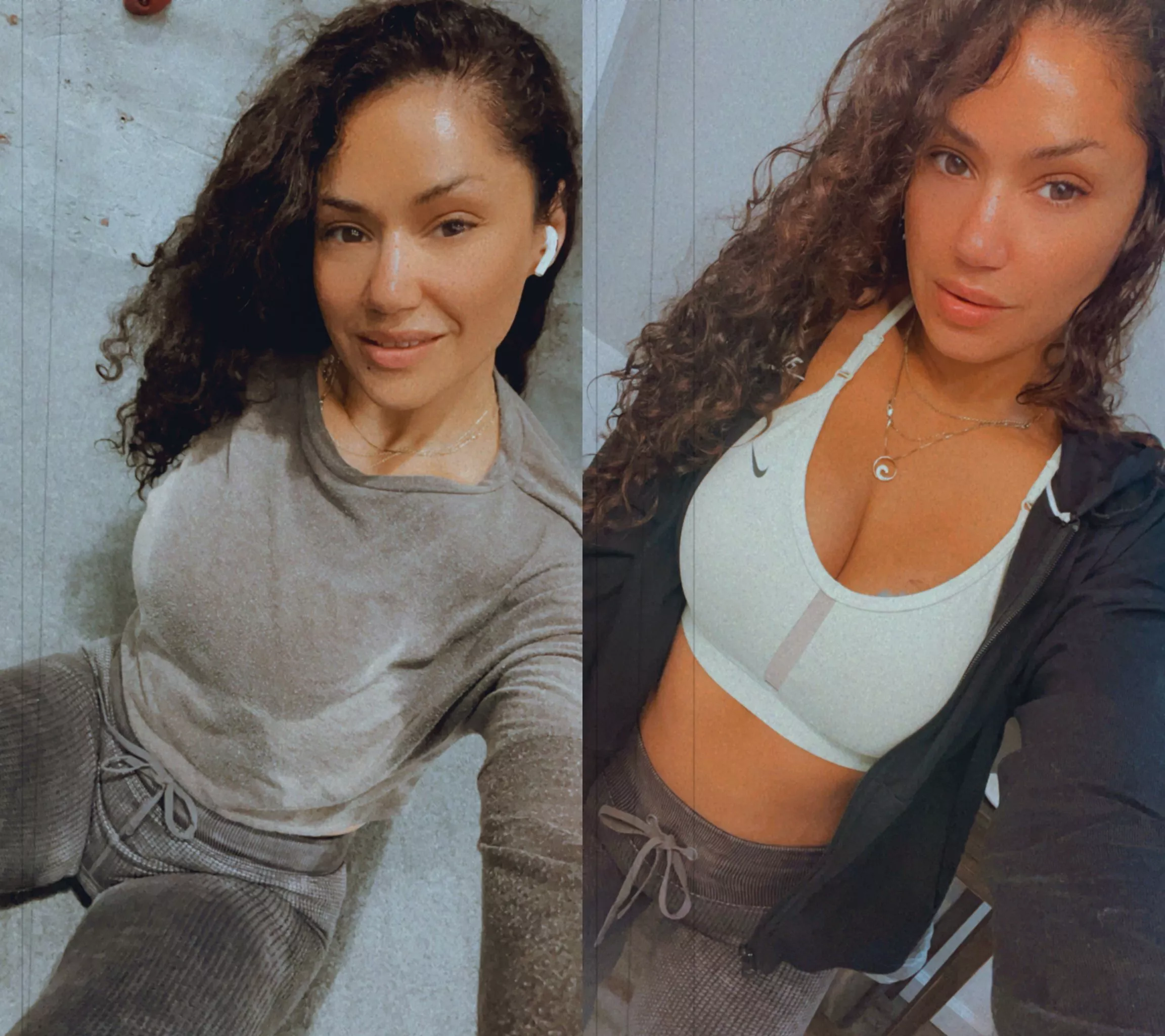 Before and after my workout! Before and after my workout!