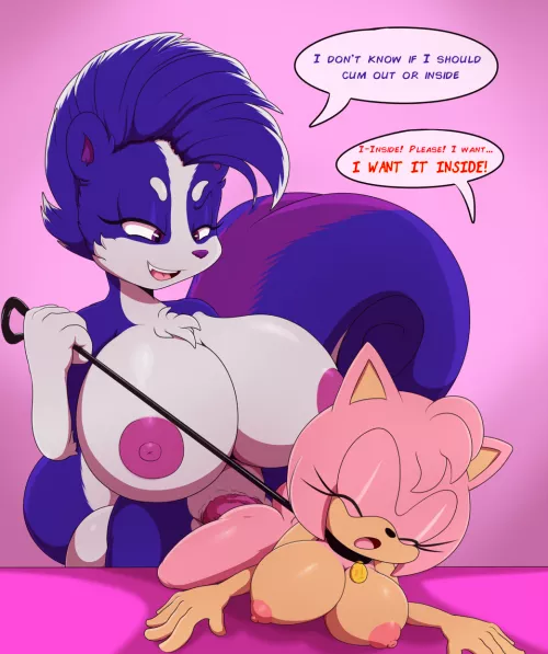 Amy gets rough anal in her butthole from futa babe (Bigdon1992)