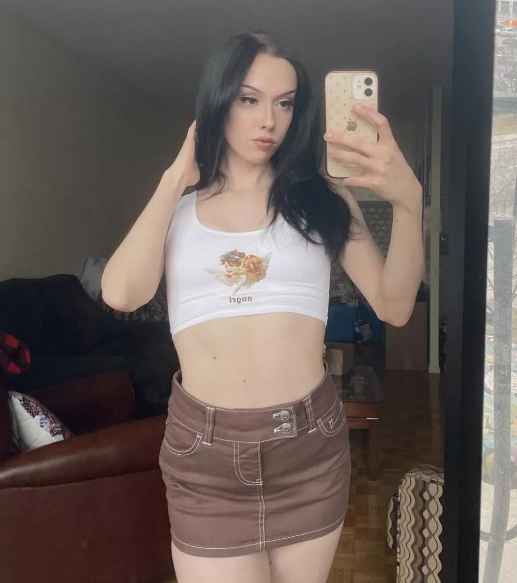 cropped shirt mini skirt combo >
