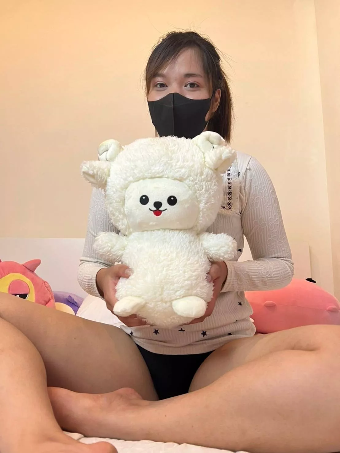 getting comfy with mr.sheepy 😊