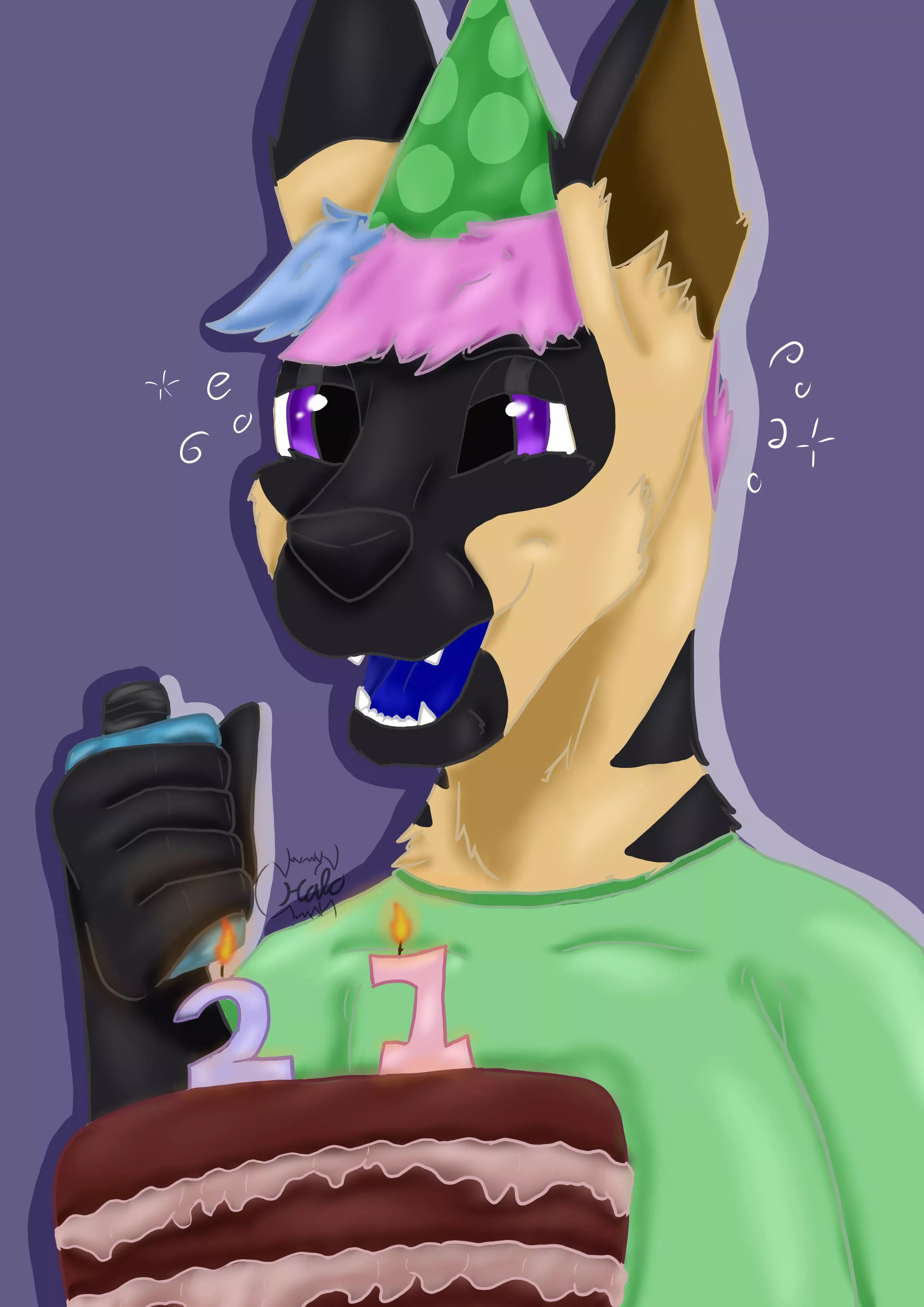 It was my 21st birthday yesterday! Art by me :3
