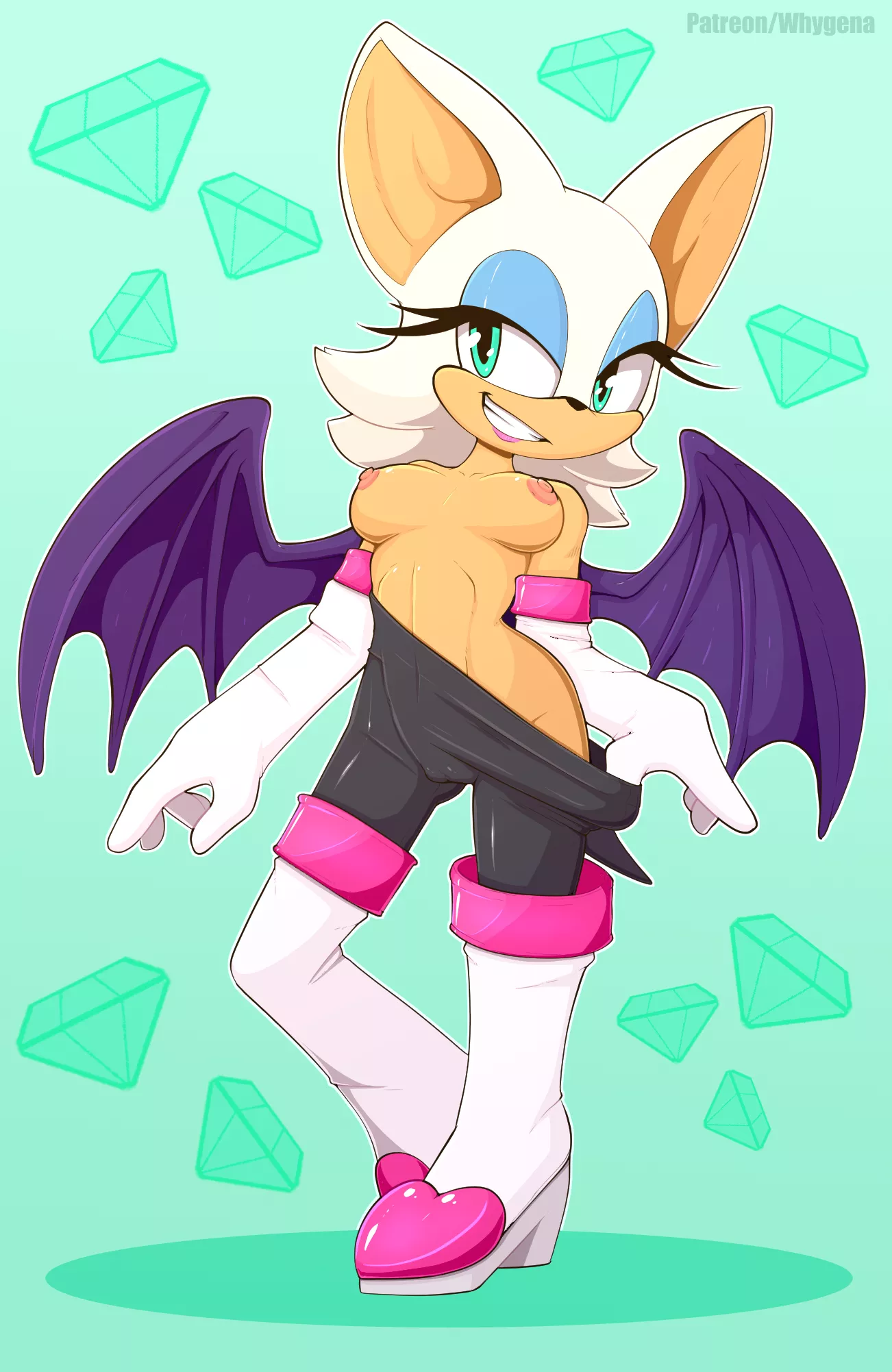 Rouge showing off to you (WhyGene)