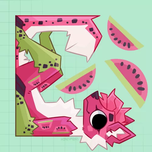 Watermelon! [art by me] [@honeymoss_ on twitter]