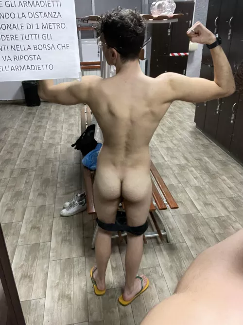 My butt needs a taste in the locker room shower