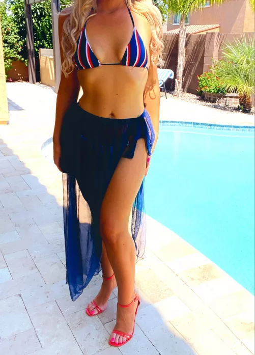 Red, white, and blue.