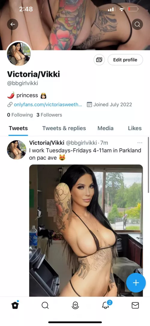 @bbgirlvikki is my new Twitter! I’ve never made one before 🙈