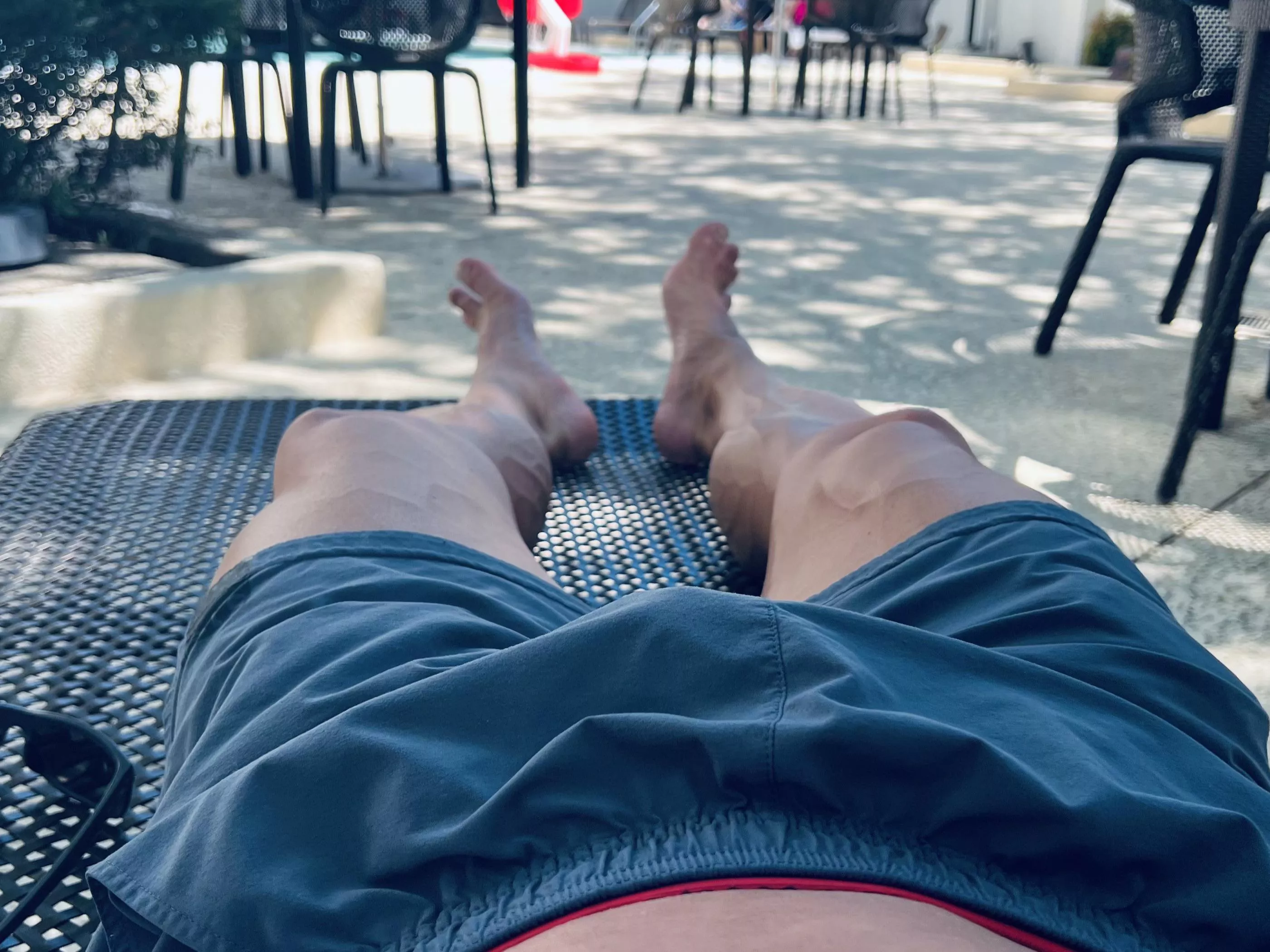 (M) a little post workout sun and pool before the post sun fun. 😈😈😏😏