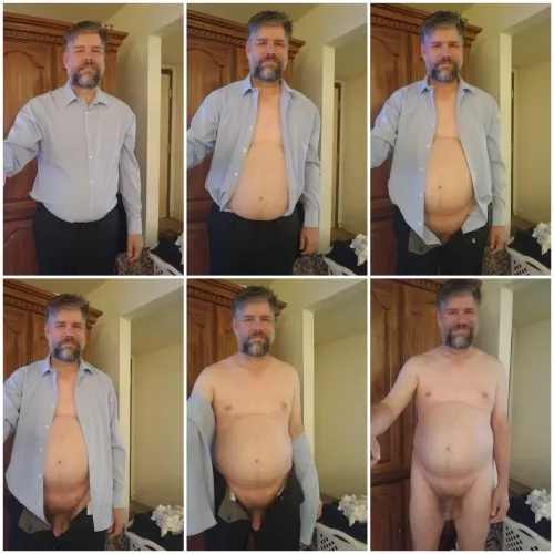 Trying on new clothes