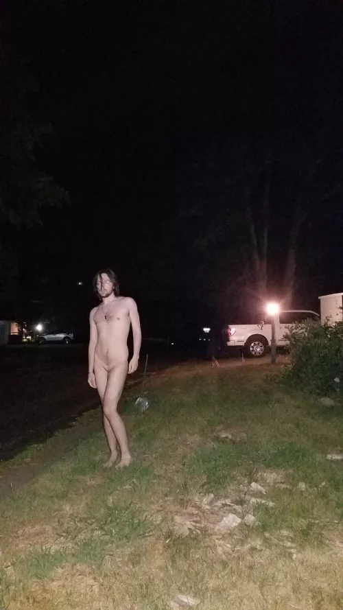 Got fully nude in front of my neighbors houses! Yes I'm tucking lol