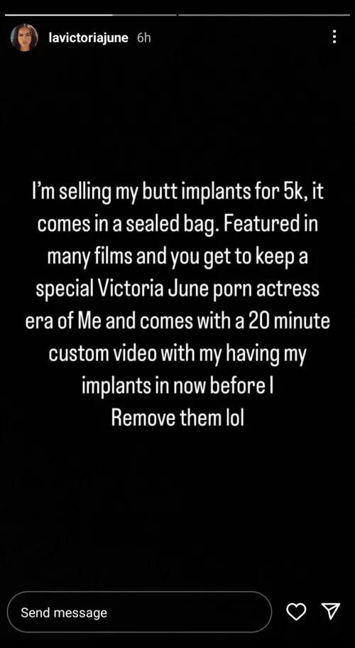 She's selling her butt implants lol