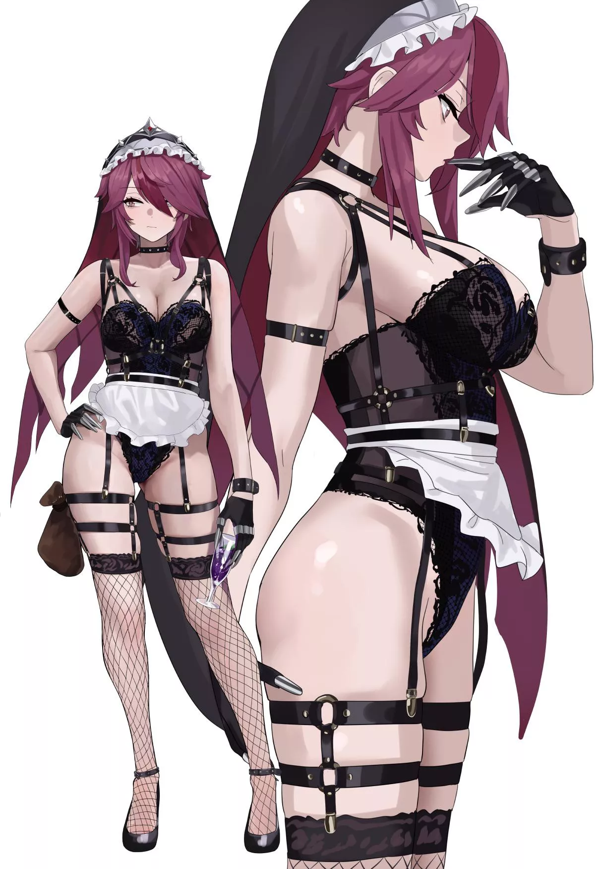 Rosaria in a maid lingerie outfit [Genshin Impact]
