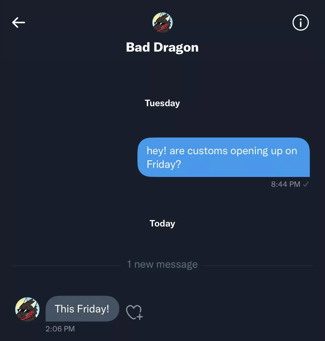 BD confirmed that customs will open next Friday the 12th! I messaged them earlier this week about yesterday but they just replied! BD confirmed that customs will open next Friday the 12th! I messaged them earlier this week about yesterday but they just replied!