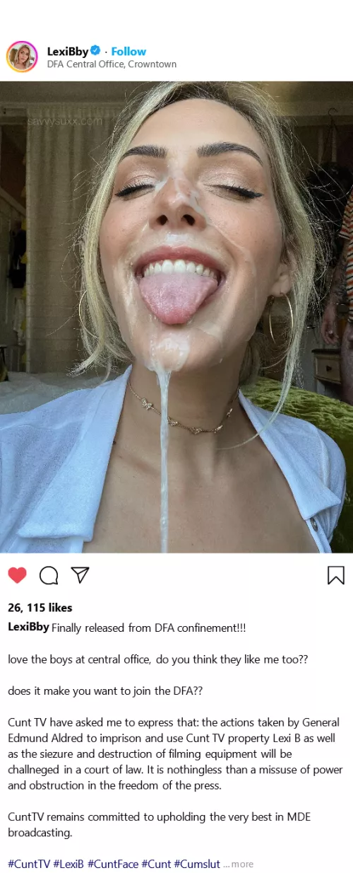 (cuntagram) @LexiBby - 21 days in not-so solitary confinement!!!