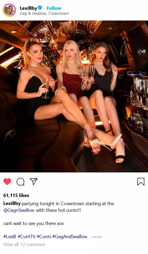 (cuntagram) @LexiBby - where are you partying tonight??