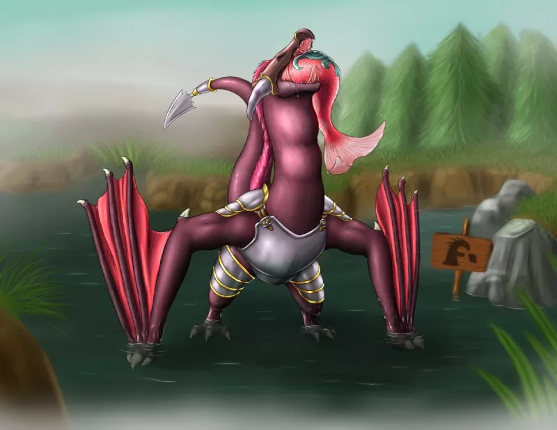 {Image}Shyvana eating Nami (by rorix)[dragon][F/f][feral][throat bulge]