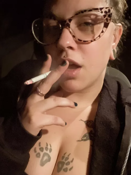 Just enjoying a smoke before heading inside