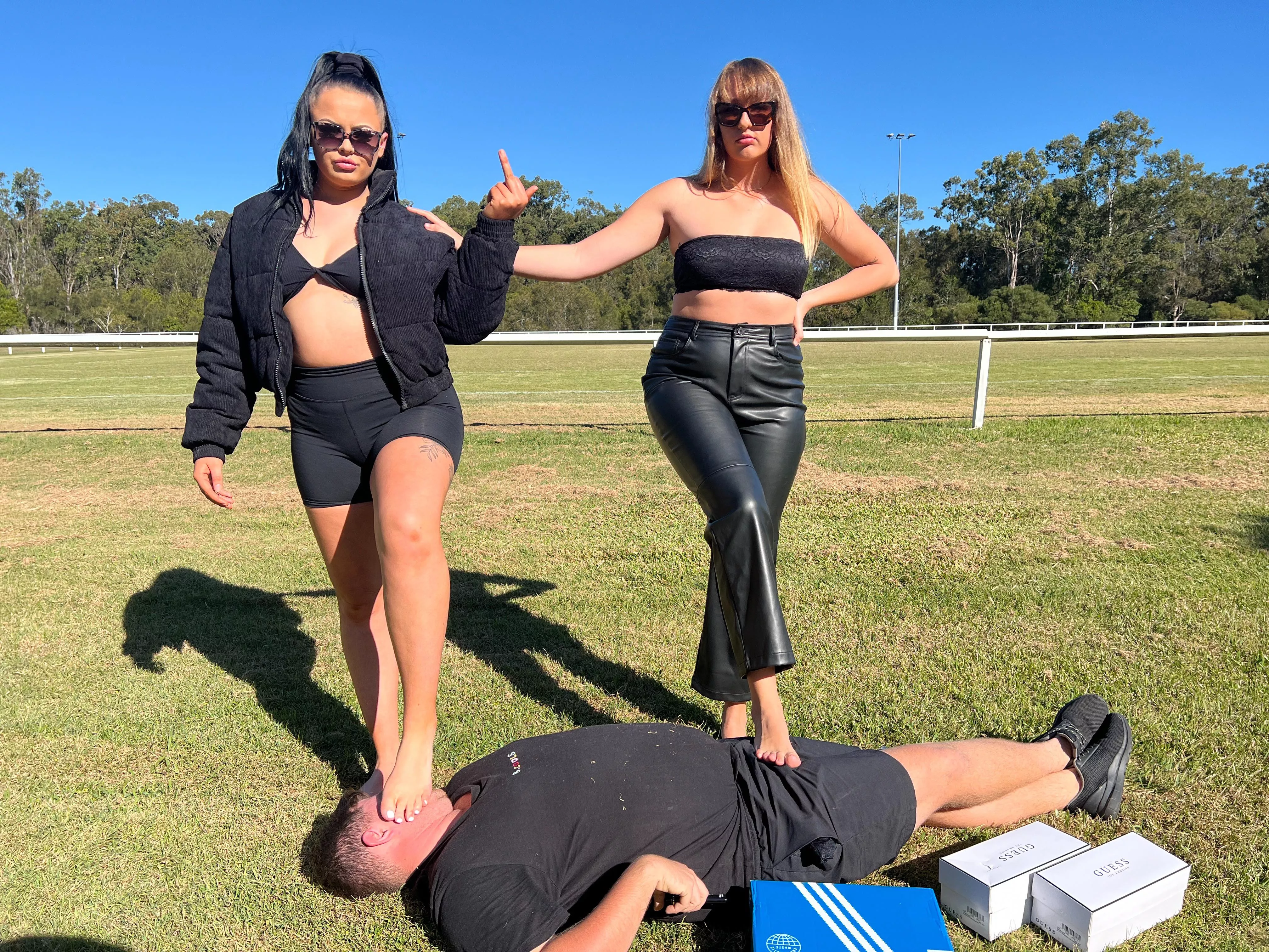 Ball busting is more fun with your best friend and in public. Twitter @QueenRaven06 see the video there of hard ball kicking! πππ Ball busting is more fun with your best friend and in public. Twitter @QueenRaven06 see the video there of hard ball kicking! πππ