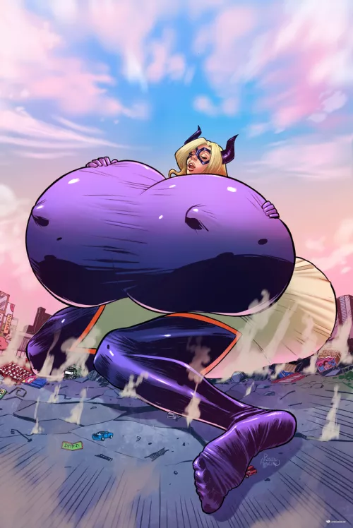 How Very...Quirky... (BE, huge boobs, GTS, mega giantess, ass expansion, hourglass, destruction, fanart)