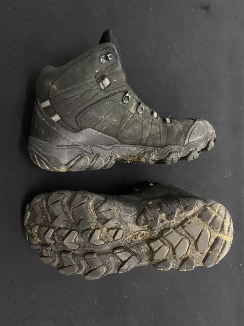 My boot after the trekking. Never i've been tired with cleaning boots like now 😭. Who can save meee