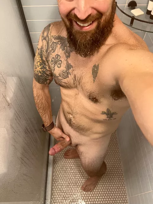 Shower time after a day of white water rafting