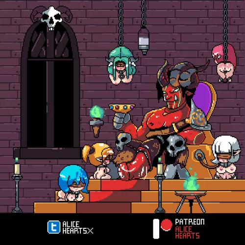 Demon King Throne with his slaves