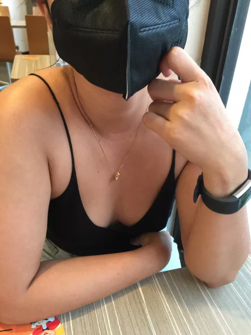 I saw the waiter looking at my boobs…