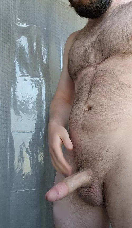 Screenshot from a video of me stroking my cock