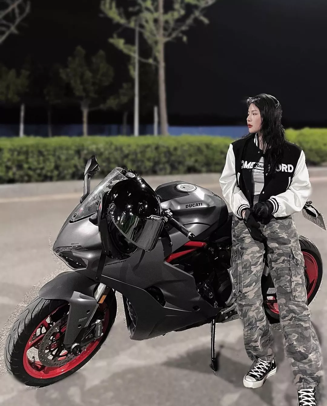 Biker chick.