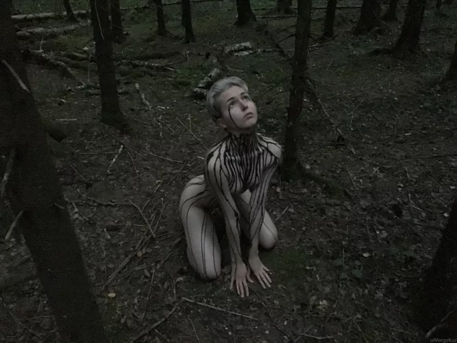 Black drips all over my body