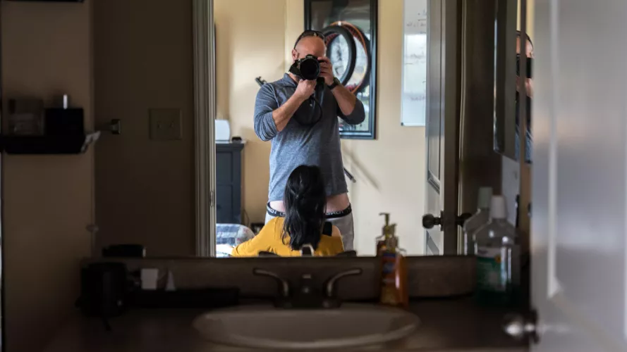 I loved how she dropped to her knees as I was explaining the benefits of a mirrorless camera.