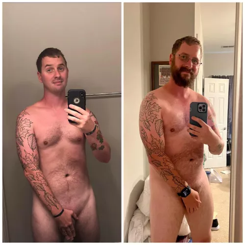 Just a comparison from my younger years as a dad of 2. Now a dad of 3 and feeling healthier.