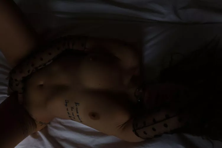 Lick my sensitive tits until I cum?