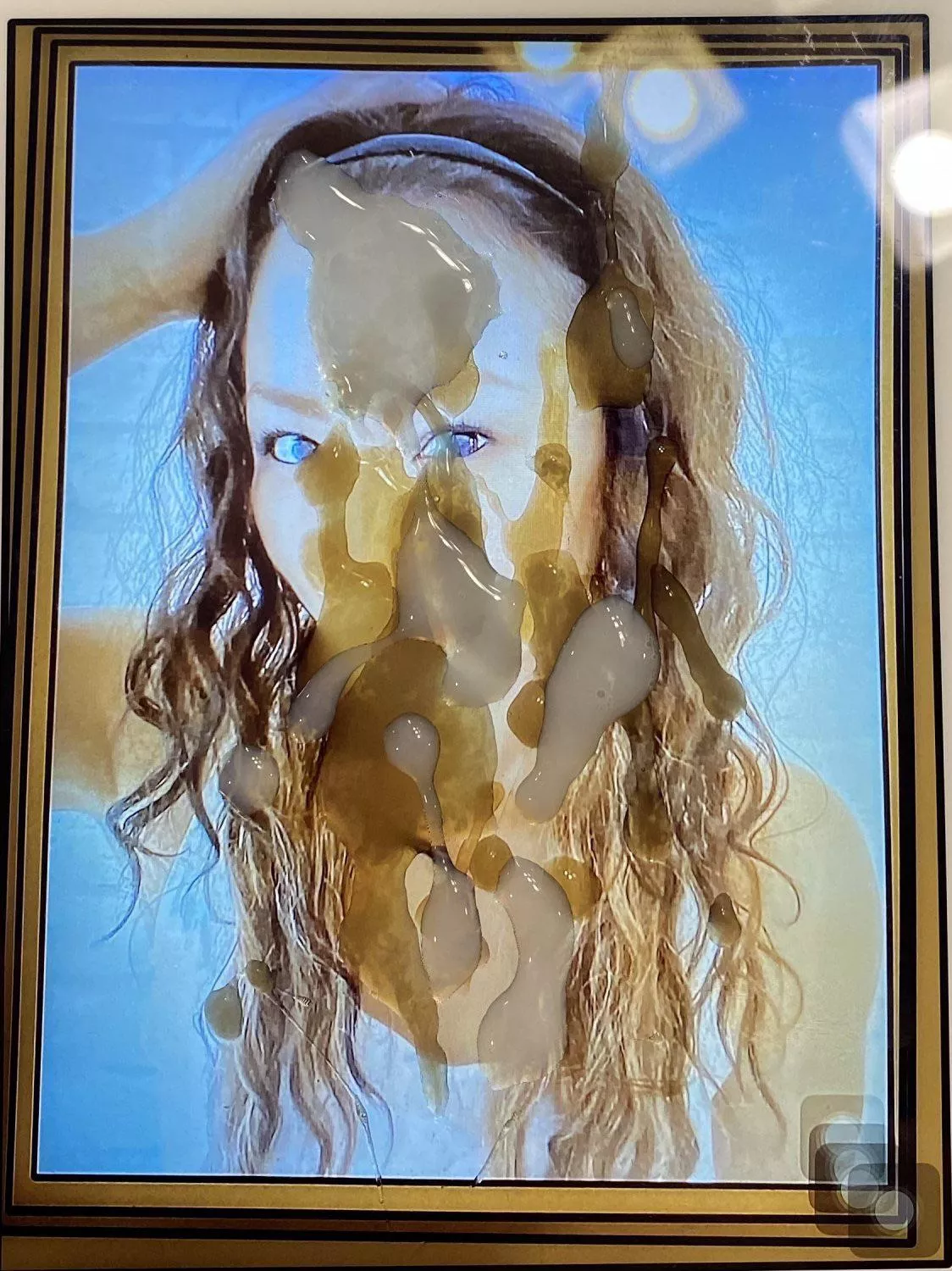 Exploded all over her.