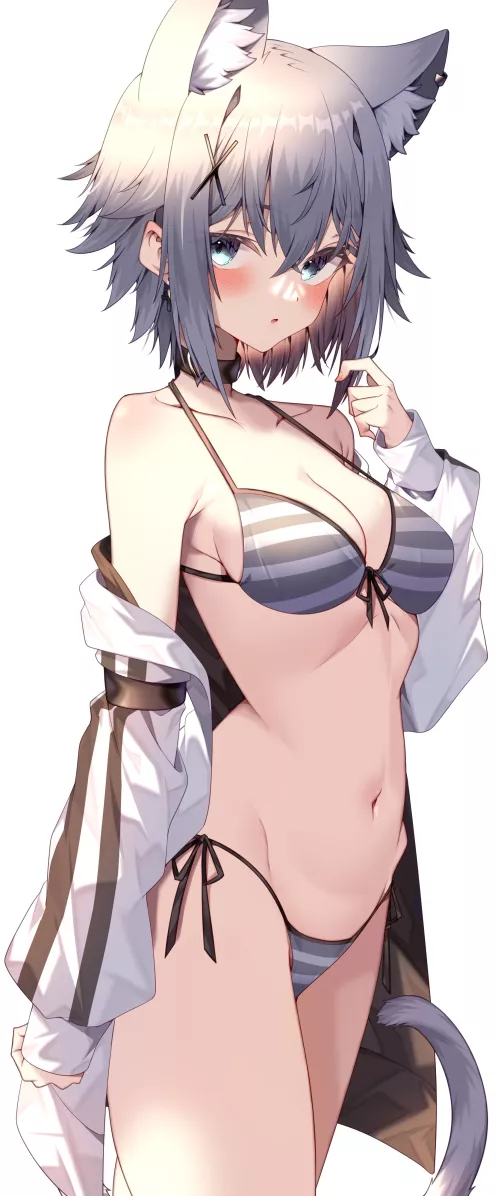 Neko in bikini is a dream cum true
