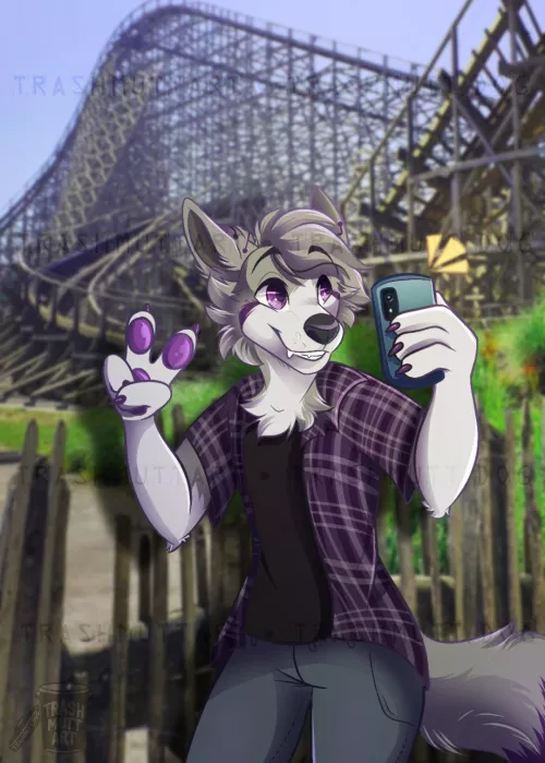 Roller Coaster Selfie 🎢 (art by me - TrashmuttArt on Twitter)