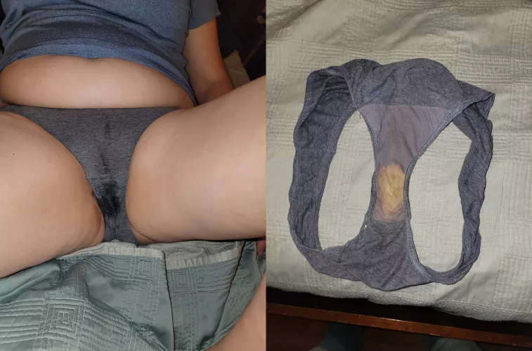 Wife's wet panties - on then off