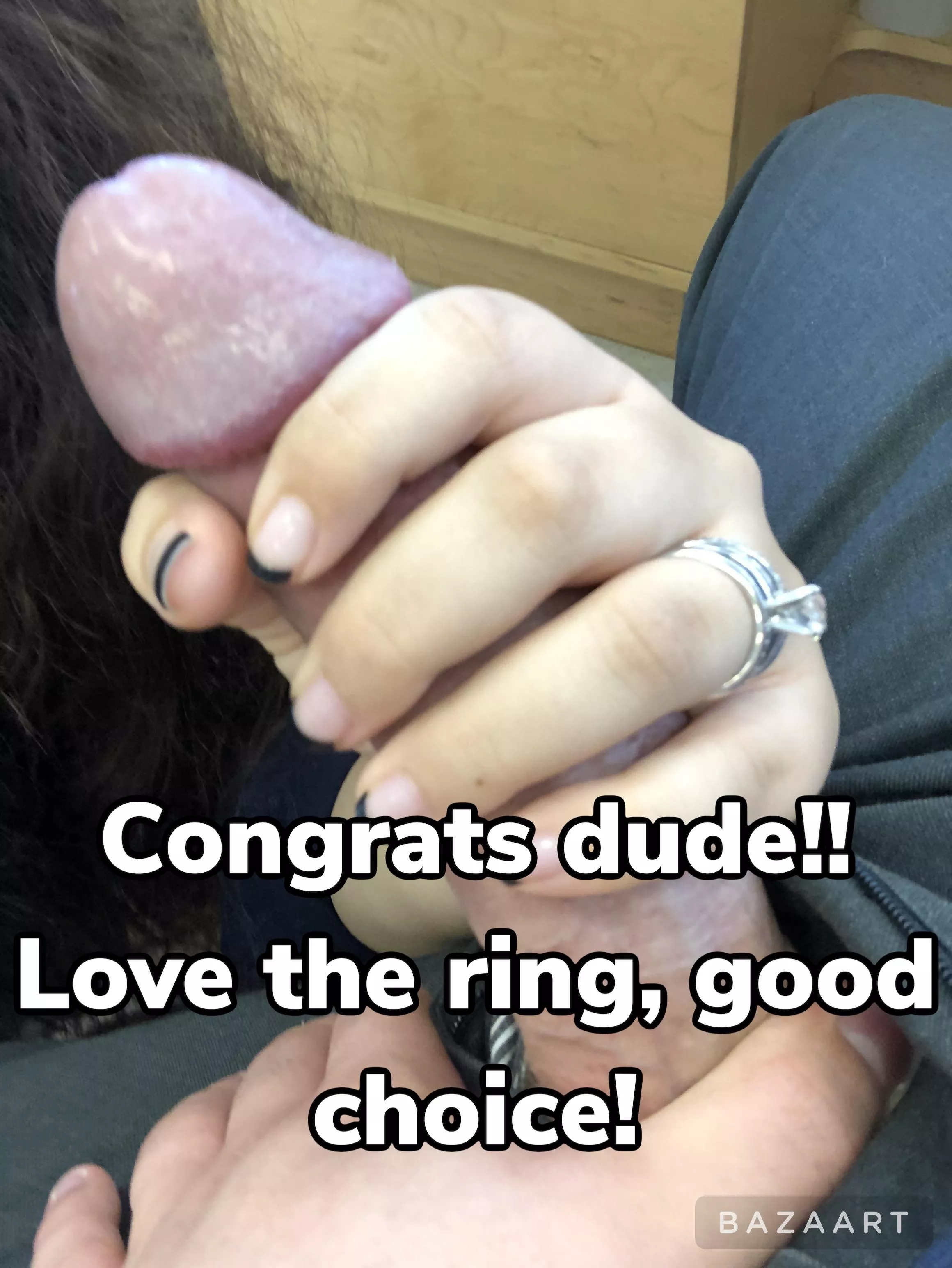 You popped the big question to your girlfriend after all these years! Everyone was so happy for you two, even your now fiancés bull who sent you this text when he noticing something new on her hands! You popped the big question to your girlfriend after all these years! Everyone was so happy for you two, even your now fiancés bull who sent you this text when he noticing something new on her hands!