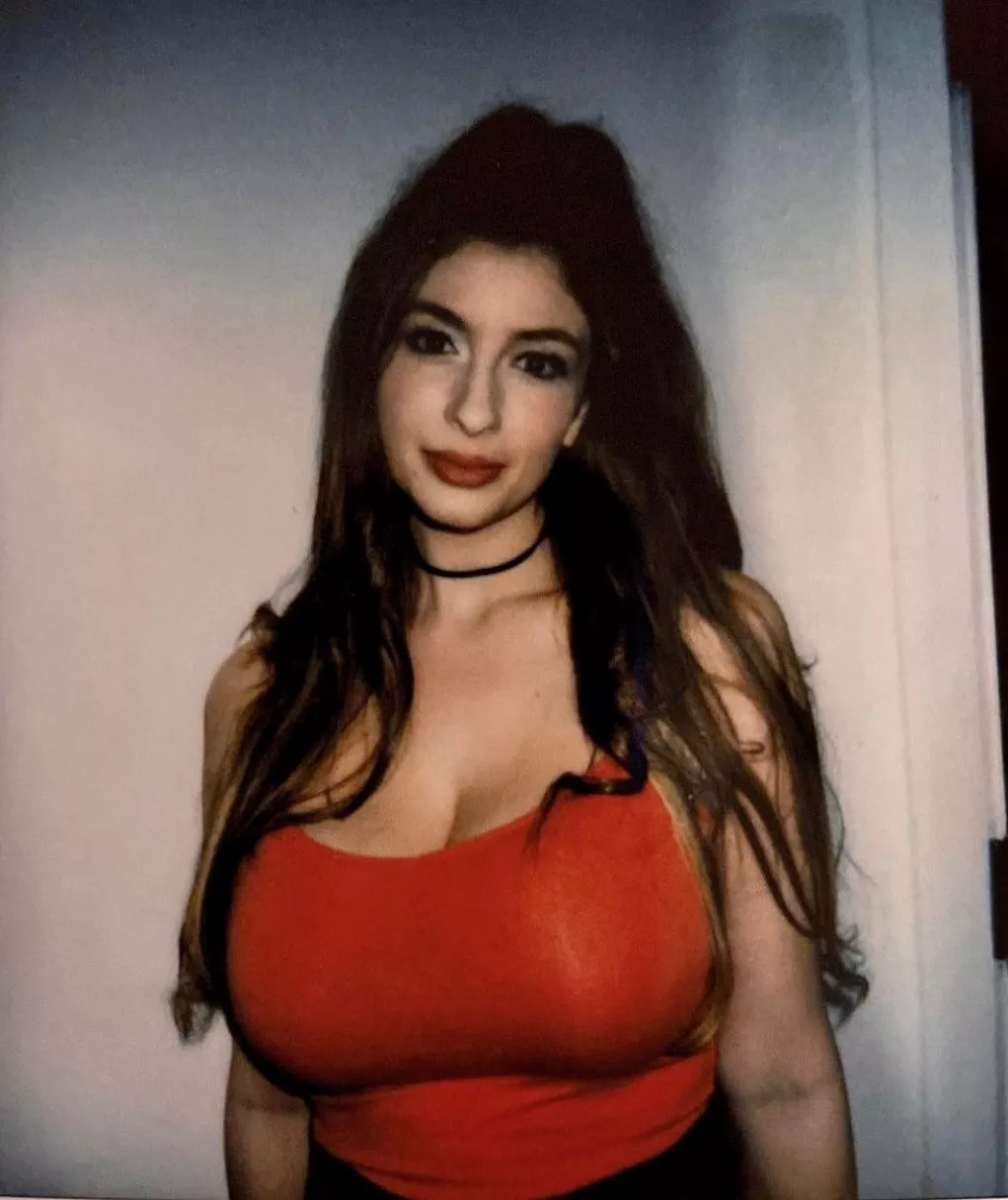 Busty in red...