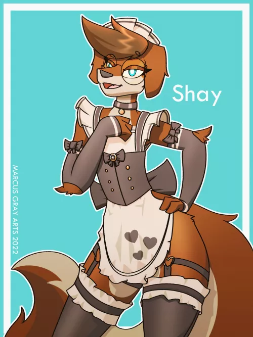 Bottomless Maid Shay (art by me @marcusgrayarts on Twitter)
