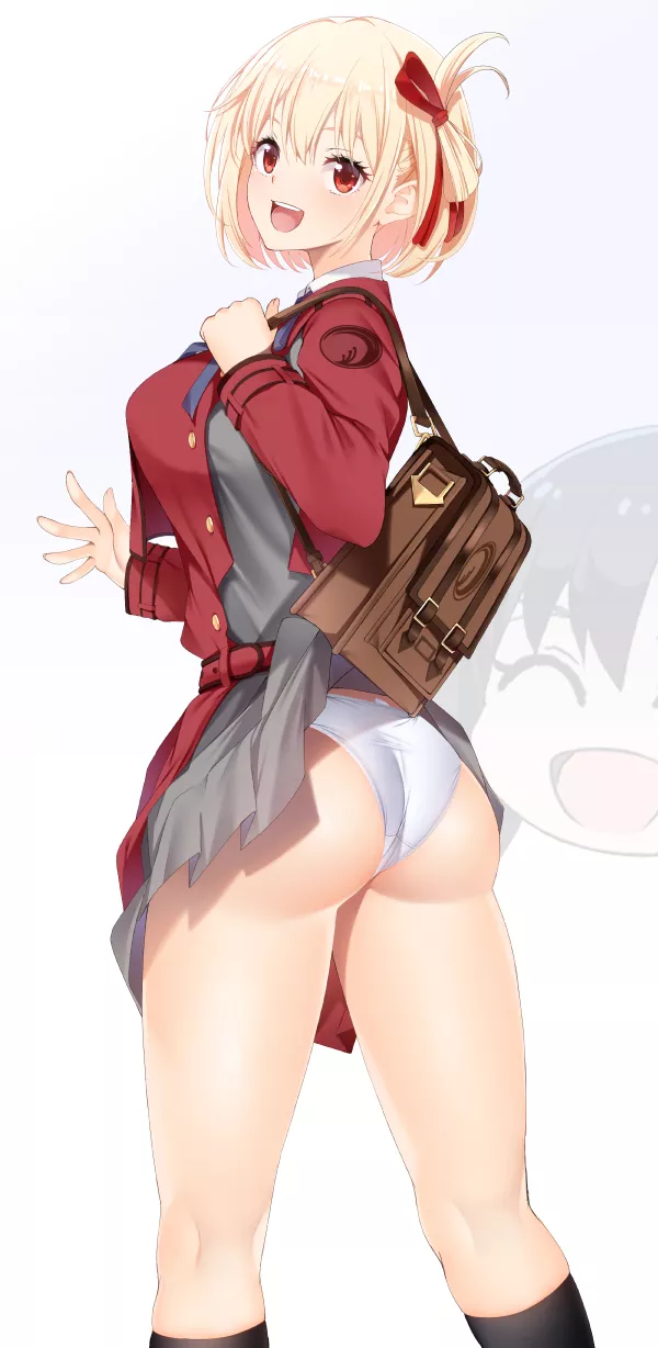 Chisato accidentally flashing her panties (by きっぷる)[Lycoris Recoil]